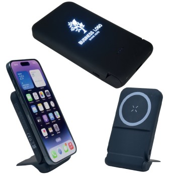 Lazer Baskılı Işıklı Logo Destekli 10000 mAh MagSafe Kablosuz Şarj İstasyonu – pb-05