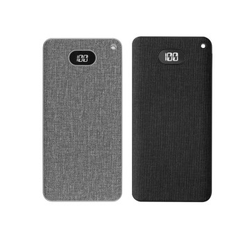 Kumaş Dokulu Estetik Tasarım 10.000 mAh Dijital Ekranlı Powerbank