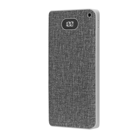 Kumaş Dokulu Estetik Tasarım 10.000 mAh Dijital Ekranlı Powerbank