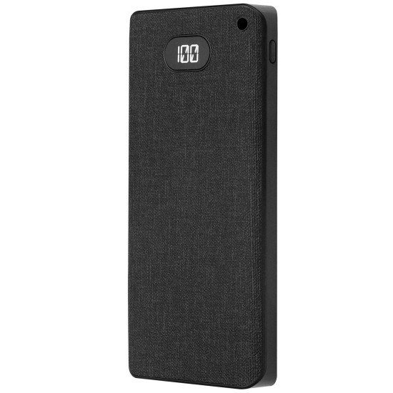 Kumaş Dokulu Estetik Tasarım 10.000 mAh Dijital Ekranlı Powerbank