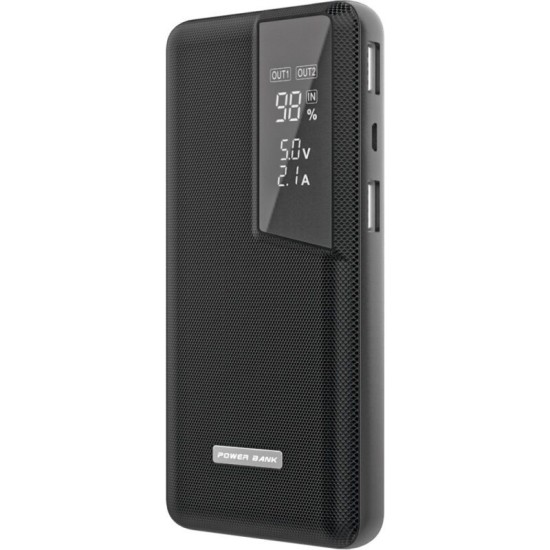 13.000 mAh Dokulu Rubber Kasa LCD Ekranlı Çift Çıkışlı Powerbank