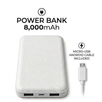 8000 mAh Çift USB Çıkışlı Taşınabilir Şarj Cihazı - İnce Tasarım Powerbank
