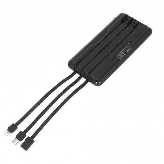 PD Hızlı Şarj 10000 mAh Powerbank – 3 USB Kablosu ve LED Fenerli