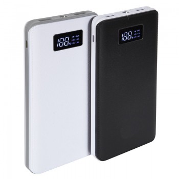 12000 mAh Deri Görünümlü Led Ekranlı Powerbank TOPTAN